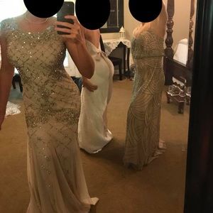 Adriana Papell Fully Beaded Evening Gown